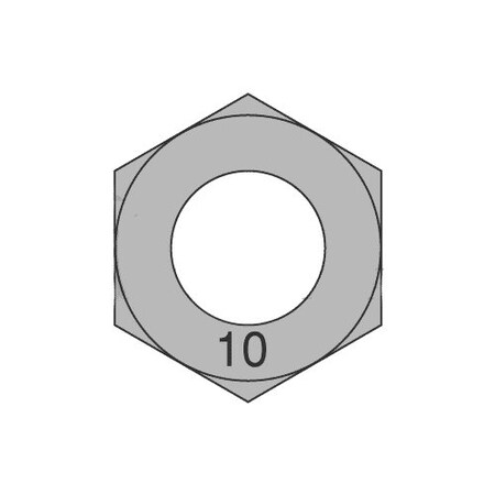 Newport Fasteners Hex Nut, M20-2.5, Steel, Class 10, Plain, 16 mm Ht, 300 PK 509957-BR-300